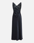 EP YAYING Triacetate Black Dress EGKPT4111AZ