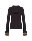 EP YAYING Vintage Ethnic Knit Hooded Cardigan