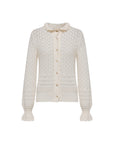 EP YAYING Blue Label Silk Wool Cashmere Ruffle-Collar Sweater