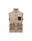 EP YAYING Relaxed-Fit Geometric Jacquard Yak Wool Vest