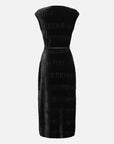 EP YAYING Velvet Pleated Dress