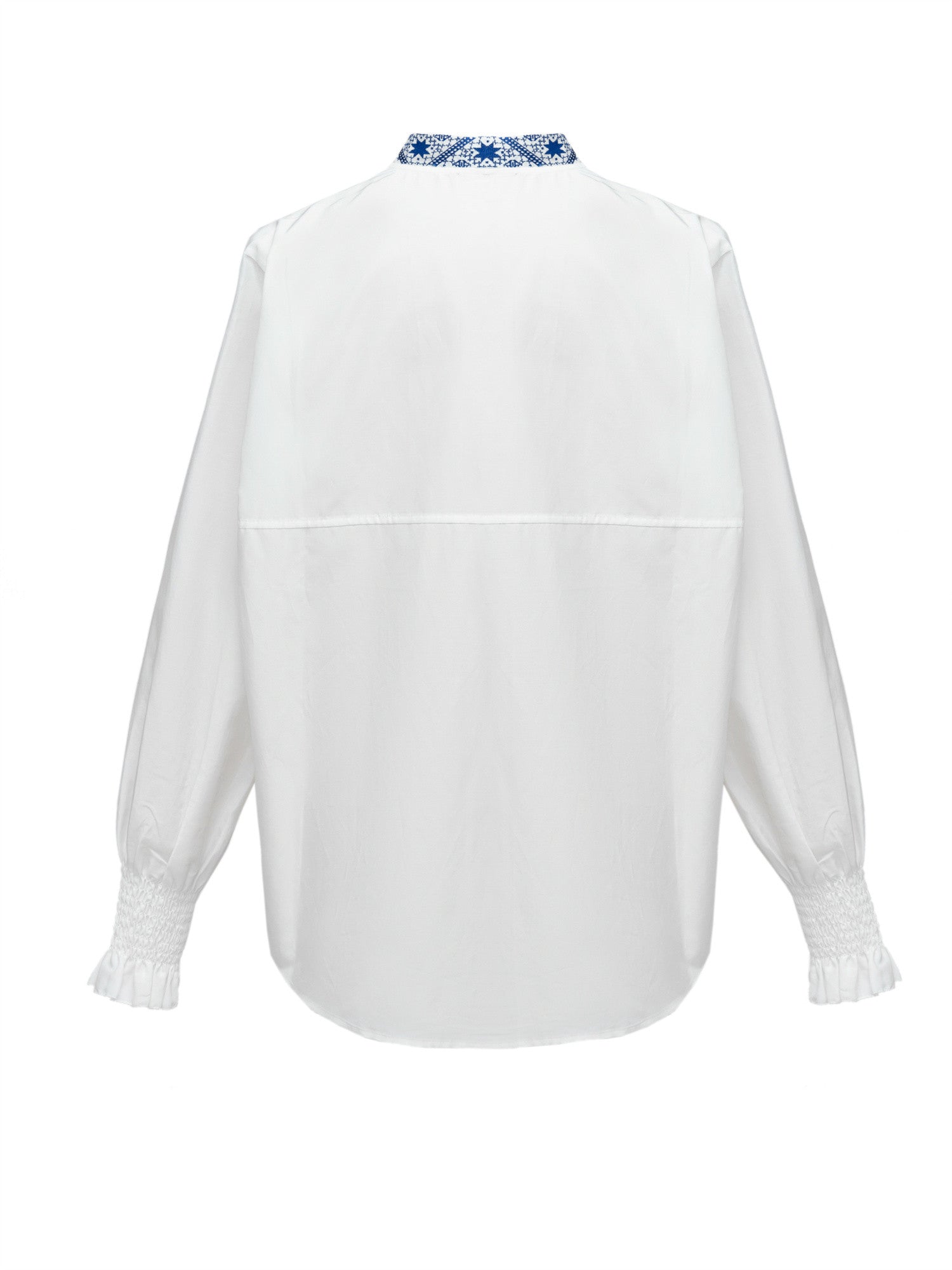 EP YAYING White Shirt in Mulberry Silk-Cotton Blend EGKIS2220AW