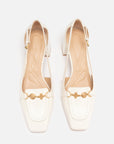 EP YAYING Cowhide Square Heel Loafers