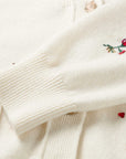 EP YAYING Hand-Embroidered Split Knit Cardigan