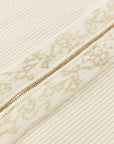 EP YAYING Off-White Jacquard Embroidered Stand-Collar Zip Cardigan