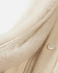 EP YAYING Quiet Luxury Cashmere Hooded Zip Fur-Collar Coat