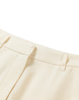 YAYING Silk Wool Curved Wide-Leg Trousers