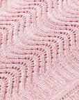 YAYING Silk-Cotton Wave Knit V-Neck Cardigan