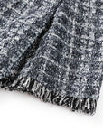 YAYING Embroidered Tweed Crew-Neck Dress