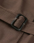 YAYING Funnel-Neck Long Wool Trench Coat