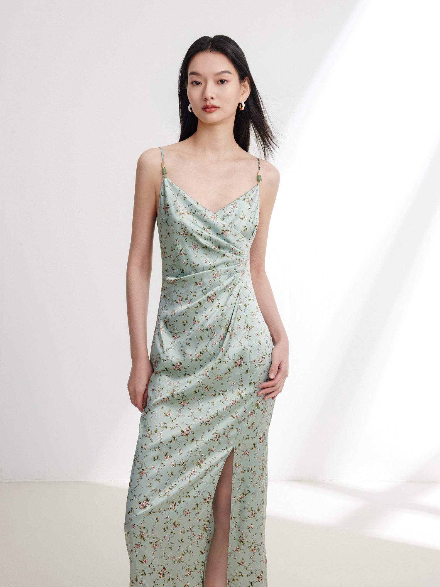 EP YAYING Silk Floral Dress