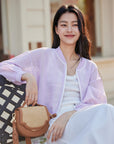 EP YAYING Cotton Acetic Acid Knit Jacket