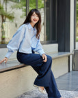 EP YAYING Blue Long Sleeve Shirt