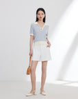 EP YAYING Color Block Polo Collar Knitwear