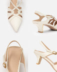 EP YAYING Elegance Mid-Heel Mule Shoes