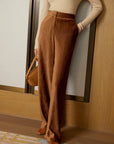 YAYING Velvet Pleated Straight Pants