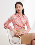 EP YAYING Printed Pleated Shirt