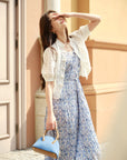 EP YAYING Traditional Chinese Style Floral Suspenders Dress