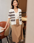 YAYING Silk-Viscose Striped Knit Cardigan