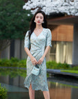 EP YAYING Silk Printed Tea Dress EGJES4613AG