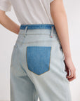 EP YAYING High-Waisted Straight-Leg Jeans