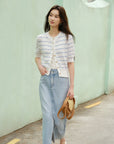 EP YAYING Vintage Style Denim Skirt