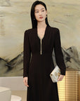 YAYING Silk Waist-Cinched Dress