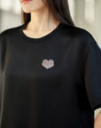 YAYING Acetic Acid Square Shoulder T-shirt