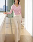 YAYING Velvet Pleated Straight Pants