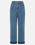 EP YAYING Rolled Hem Straight-Leg Jeans