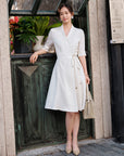 YAYING wrap-style traditional Chinese dress