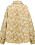 YAYING Gilded Jacquard Mandarin-Collar Mid-Length Coat