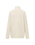 EP YAYING Drawstring Mock-Neck Cashmere Knit Top