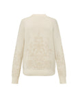 EP YAYING Blue Label Quiet Luxury Jacquard Wool Knit Top