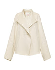 EP YAYING Alashan All-White Double-Face Straight-Cut Coat