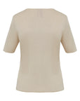 EP YAYING Beige Knit Short Sleeve Top