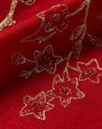 EP YAYING Red Embroidered 100% Cashmere Shawl