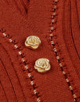 YAYING Red Button Cardigan