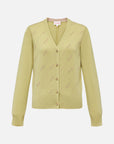 EP YAYING Wool Cashmere V-Neck Sequin Knit Cardigan Sweater