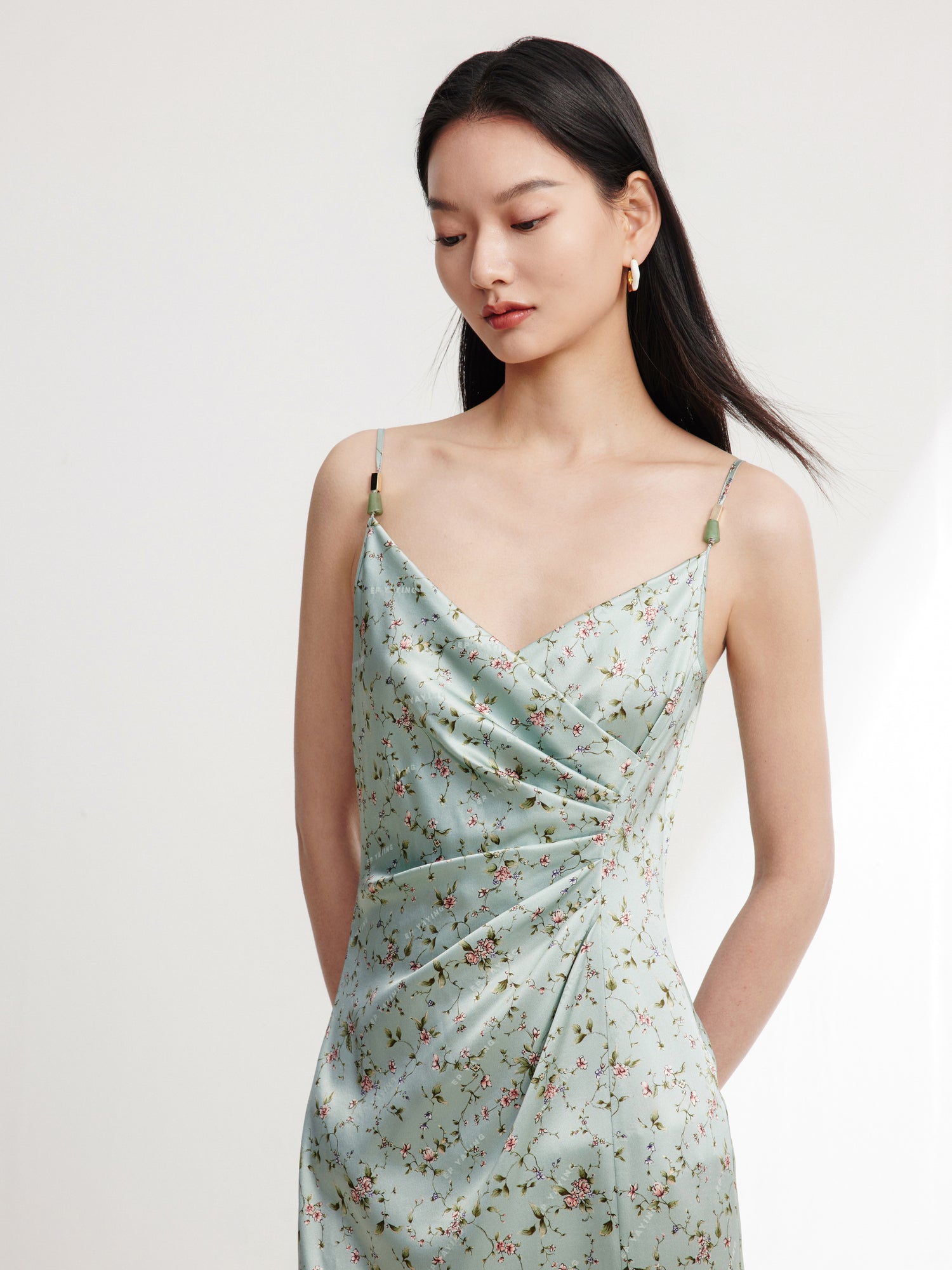EP YAYING Silk Floral Dress
