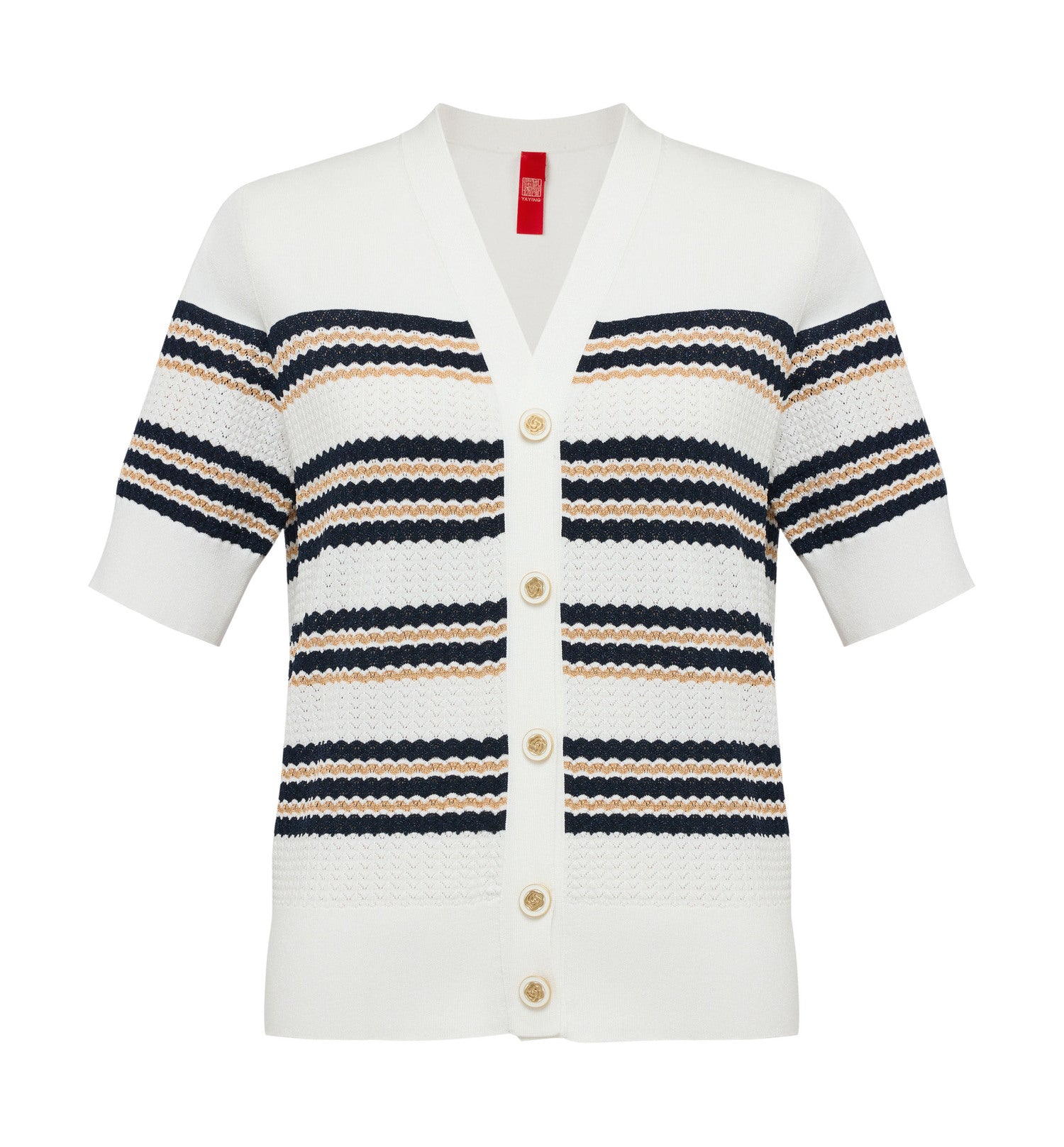YAYING Silk-Viscose Striped Knit Cardigan