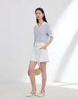 EP YAYING Color Block Polo Collar Knitwear