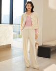 YAYING Velvet Pleated Straight Pants
