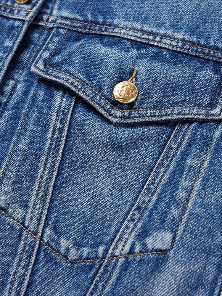 EP YAYING Cloud Denim Cotton Jacket