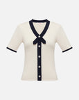 EP YAYING Short-Sleeved Color Block Knitwear