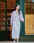 EP YAYING Cotton Acetic Acid Knit Jacket
