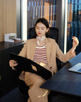 EP YAYING Letter Printed Silk Scarf