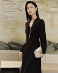 YAYING Silk Waist-Cinched Dress