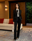 YAYING Merino Wool Micro Flare Black Pants