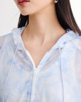 EP YAYING Linen Hooded Knit Cardigan